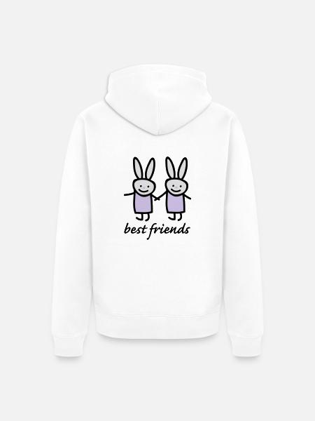 best friends - Unisex Premium Organic Zip Hoodie - white