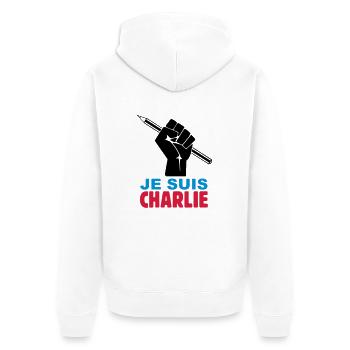 je suis charlie - Veste à capuche bio Premium Unisexe - blanc - Dos - Thijin (182cm)