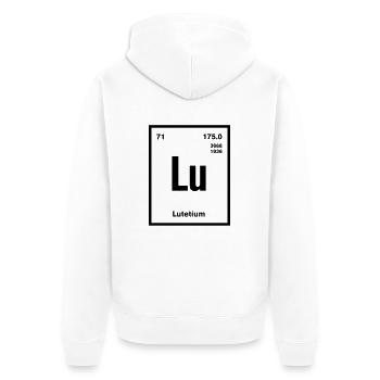 Lutetium Element im Periodensystem - Unisex Premium Bio Zip Hoodie - Weiß - Hinten - Thijin (182cm)