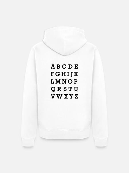 Alphabet - Veste à capuche bio Premium Unisexe - blanc