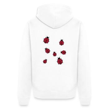 Kleiner Marienkäfer - Unisex Premium Bio Zip Hoodie - Weiß - Hinten - Thijin (182cm)