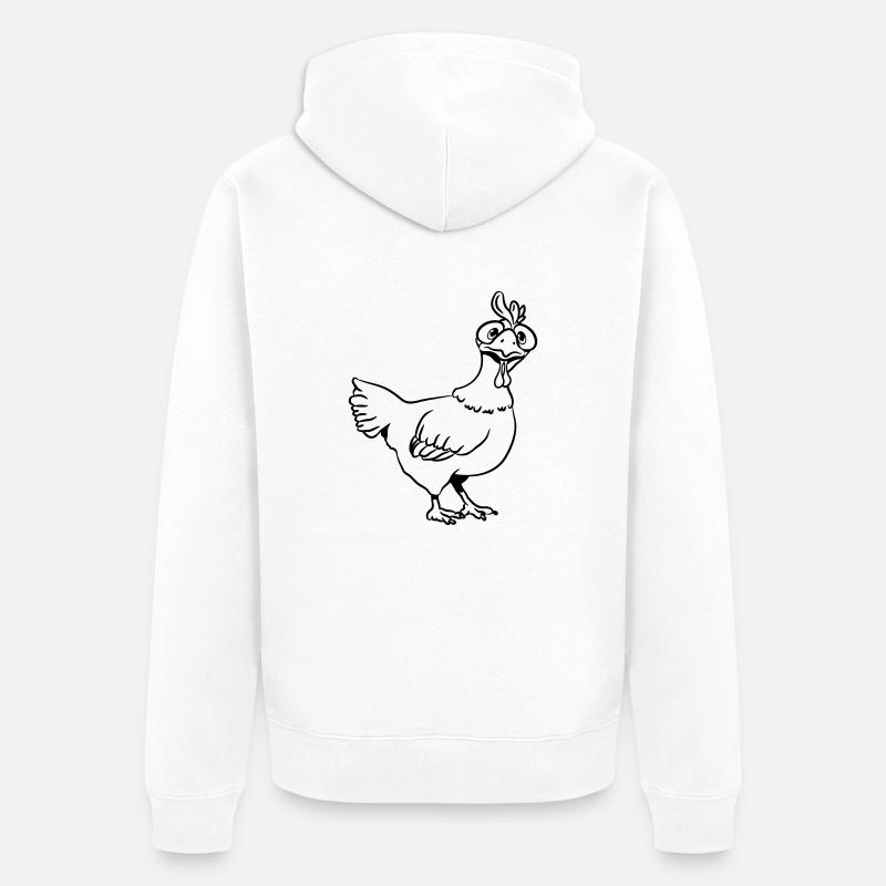 Poulet drôle stupide - Veste à capuche bio Premium Unisexe - blanc