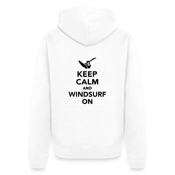 Keep calm and Windsurf on - Veste à capuche bio Premium Unisexe - blanc - Dos - Thijin (182cm)