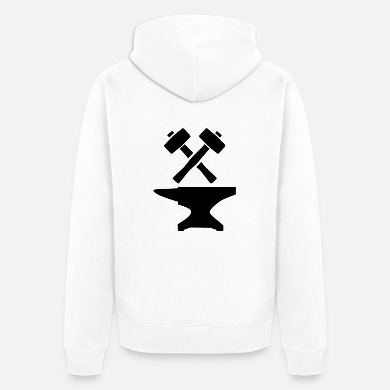 Schmied - Unisex Premium Bio Zip Hoodie - Weiß