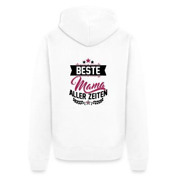 Beste Mama aller Zeiten - Unisex Premium Bio Zip Hoodie - Weiß - Hinten - Thijin (182cm)
