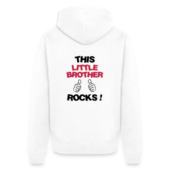 Frère Frangin Frere Naissance Bébé Frérot - Veste à capuche bio Premium Unisexe - blanc - Dos - Thijin (182cm)