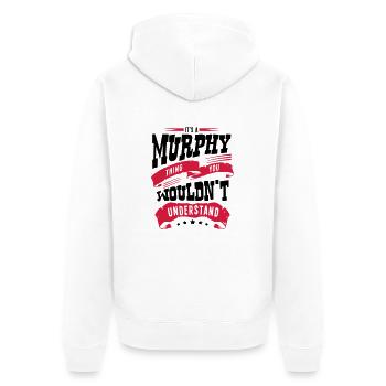 murphy name thing you wouldnt understand - Unisex Premium Organic Zip Hoodie - white - Back - Thijin (182cm)