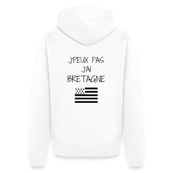 Bretagne / Breton / Bretonne / BZH / Breizh - Unisex Premium Organic Zip Hoodie - white - Back - Thijin (182cm)