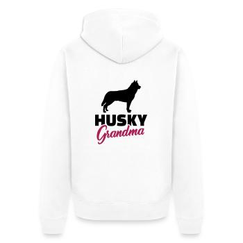 Husky - Unisex Premium Bio Zip Hoodie - Weiß - Hinten - Thijin (182cm)