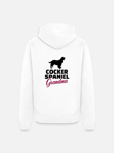 Cocker Spaniel - Unisex Premium Organic Zip Hoodie - white