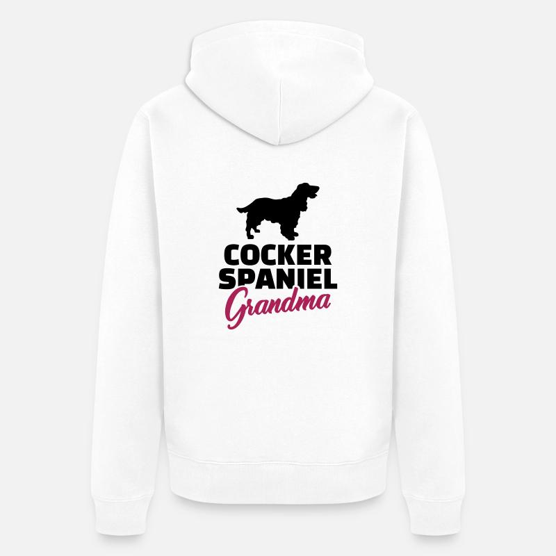 Cocker Spaniel - Unisex Premium Bio Zip Hoodie - Weiß