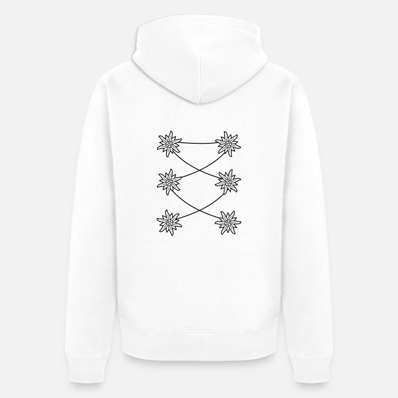 Tablier dirndl Edelweiss - Veste à capuche bio Premium Unisexe - blanc