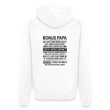 Bonus Papa Danke Stiefvater Geschenk Ersatzpapa - Unisex Premium Bio Zip Hoodie - Weiß - Hinten - Thijin (182cm)