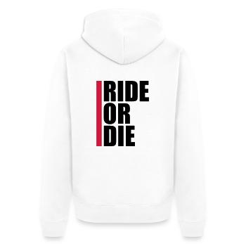Bar Red Logo - Unisex Premium Organic Zip Hoodie - white - Back - Thijin (182cm)