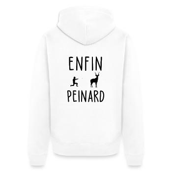 chasse / humour chasseur / enfin peinard - Veste à capuche bio Premium Unisexe - blanc - Dos - Thijin (182cm)