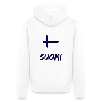 finland suomi - Unisex Premium Bio Zip Hoodie - Weiß - Hinten - Thijin (182cm)