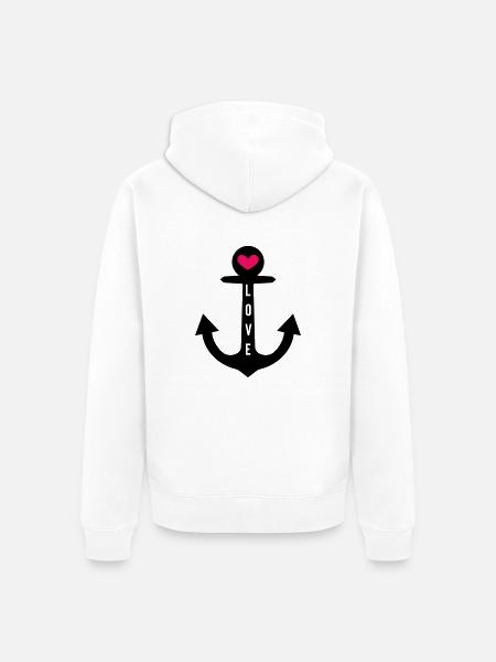love anker - Unisex Premium Bio Zip Hoodie - Weiß
