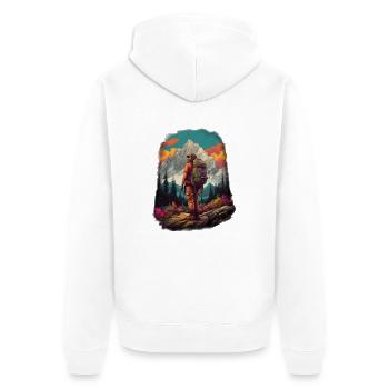 Vagabond 01 - Veste à capuche bio Premium Unisexe - blanc - Dos - Thijin (182cm)
