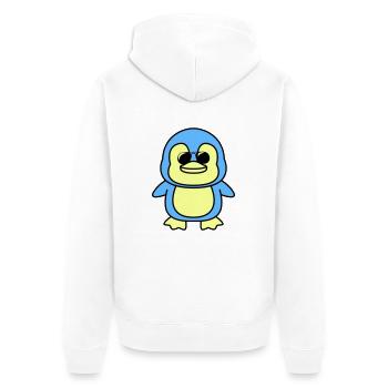 pinguin comic cool - Unisex Premium Bio Zip Hoodie - Weiß - Hinten - Thijin (182cm)