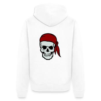 skull pirat - Unisex Premium Bio Zip Hoodie - Weiß - Hinten - Thijin (182cm)