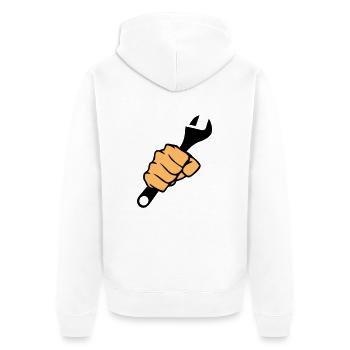 Fist Wrench - Unisex Premium Organic Zip Hoodie - white - Back - Thijin (182cm)