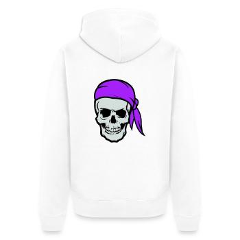 skull pirate - Unisex Premium Organic Zip Hoodie - white - Back - Thijin (182cm)