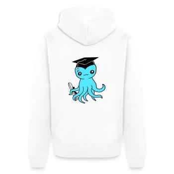 Oktopus Schulabschluss Abitur bestanden College - Unisex Premium Bio Zip Hoodie - Weiß - Hinten - Thijin (182cm)