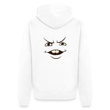 Funny face cartoon - Unisex Premium Organic Zip Hoodie - white - Back - Thijin (182cm)