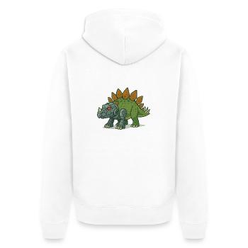 Stegosaurus Roboter Verwandlung - Unisex Premium Bio Zip Hoodie - Weiß - Hinten - Thijin (182cm)