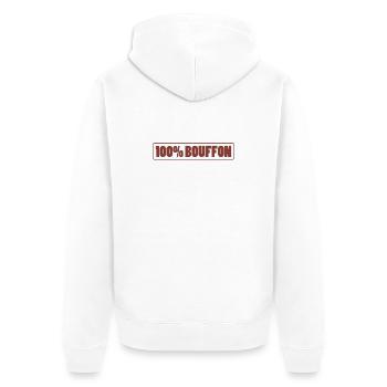 100% FOOL - Unisex Premium Organic Zip Hoodie - white - Back - Thijin (182cm)