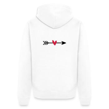 Arrow with heart cupid love gift - Unisex Premium Organic Zip Hoodie - white - Back - Thijin (182cm)