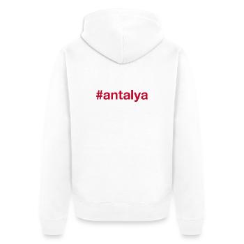 ANTALYA Hashtag Turkey Türkei - Unisex Premium Bio Zip Hoodie - Weiß - Hinten - Thijin (182cm)