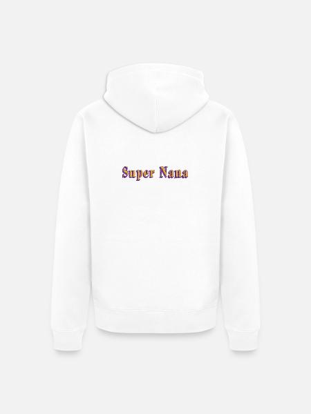 Super Nana - Unisex Premium Organic Zip Hoodie - white