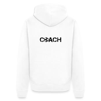 Soccer Coach Ball Icon Used Look Team - Unisex Premium Organic Zip Hoodie - white - Back - Thijin (182cm)