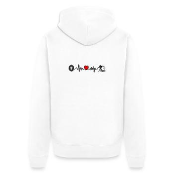 Fréquence cardiaque cardio Lion Verseau - Veste à capuche bio Premium Unisexe - blanc - Dos - Thijin (182cm)