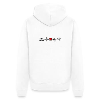 Heart rate cardio Libra Sagittarius - Unisex Premium Organic Zip Hoodie - white - Back - Thijin (182cm)