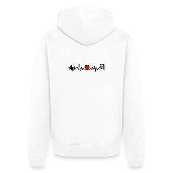 Herzfrequenz Kardio Krebs Jungfrau - Unisex Premium Bio Zip Hoodie - Weiß - Hinten - Thijin (182cm)
