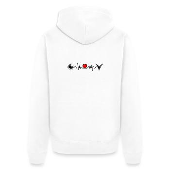 Herzfrequenz Kardio Krebs Steinbock - Unisex Premium Bio Zip Hoodie - Weiß - Hinten - Thijin (182cm)