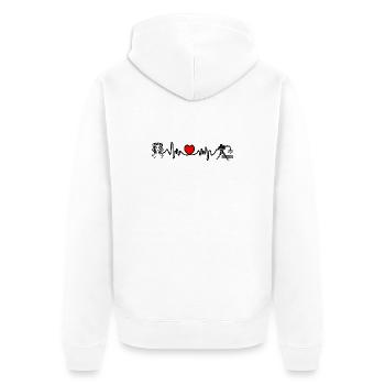 Herzfrequenz Kardio Jungfrau Wassermann - Unisex Premium Bio Zip Hoodie - Weiß - Hinten - Thijin (182cm)