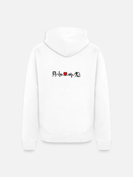 Heart rate cardio Virgo Aquarius - Unisex Premium Organic Zip Hoodie - white