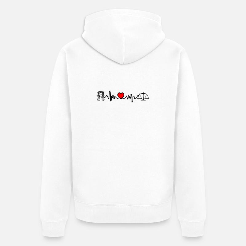 Fréquence cardiaque cardio Vierge Balance - Veste à capuche bio Premium Unisexe - blanc