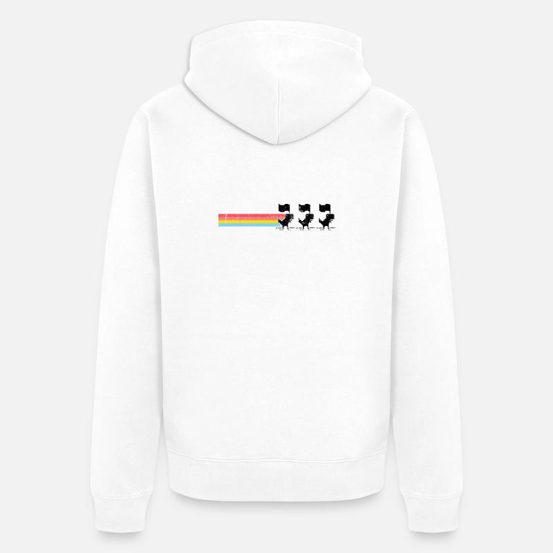 Silhouette de rayures arc-en-ciel pastel - Veste à capuche bio Premium Unisexe - blanc