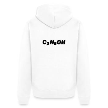 C2H5OH - Unisex Premium Bio Zip Hoodie - Weiß - Hinten - Thijin (182cm)