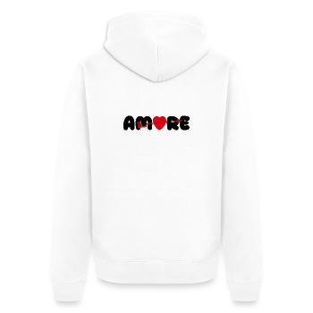 Amore Herz Pfeil Liebe Valentinstag - Unisex Premium Bio Zip Hoodie - Weiß - Hinten - Thijin (182cm)