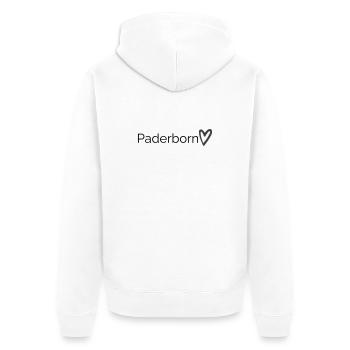 paderborn - Unisex Premium Bio Zip Hoodie - Weiß - Hinten - Thijin (182cm)