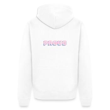 Trans Pride - couleurs du drapeau transgenre - Veste à capuche bio Premium Unisexe - blanc - Dos - Thijin (182cm)