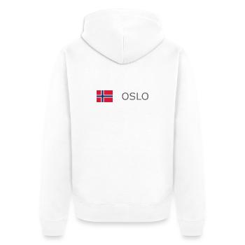 Norway Flag - Oslo - Norge - Norwegen - Unisex Premium Organic Zip Hoodie - white - Back - Thijin (182cm)