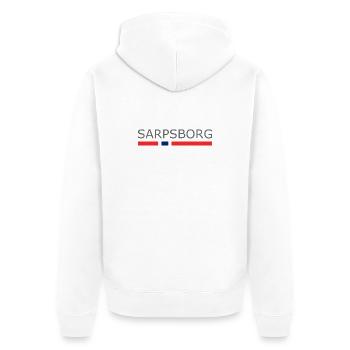 Drapeau de la Norvège - Sarpsborg - Norvège - Norvège - Veste à capuche bio Premium Unisexe - blanc - Dos - Thijin (182cm)