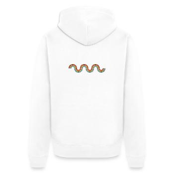 Waves Rainbow Retro - Unisex Premium Organic Zip Hoodie - white - Back - Thijin (182cm)