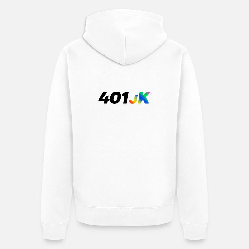 401JK Regenbogen Gradient - Unisex Premium Bio Zip Hoodie - Weiß